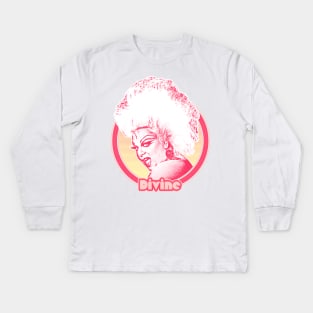 Divine // Retro Fan Art Design Kids Long Sleeve T-Shirt